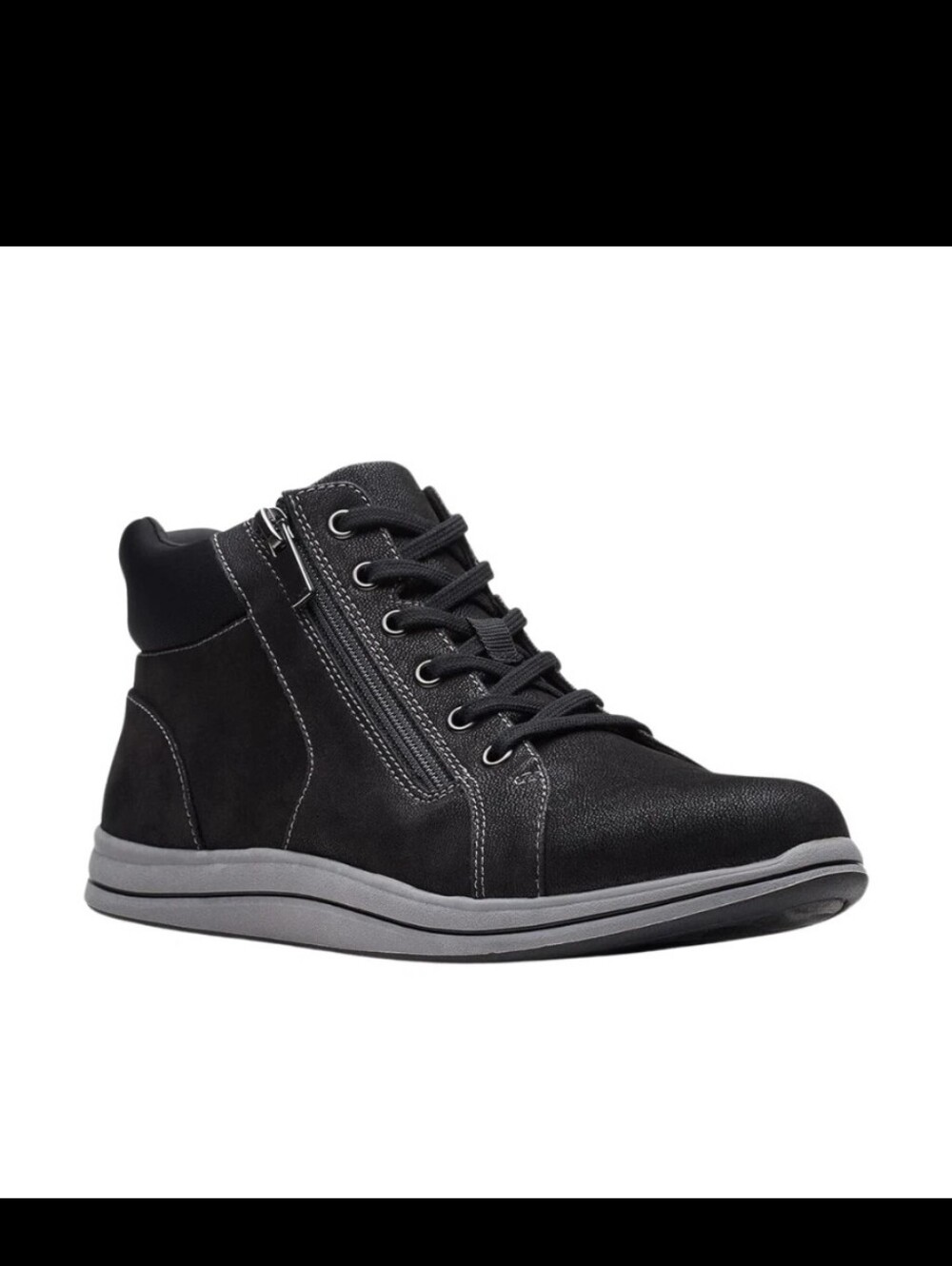 Clarks Breeze Glide Womens Cloudsteppers Ankle Boot Black Zip Lace Up